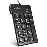 Perixx Peripad-202H Wired Slim Numeric Keypad, X Type Scissor Keys with 2 USB Hubs and Tab Key, Black
