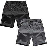 ANHDM Boys Shorts Quick Dry Athletic Running Shorts with Zipper Pockets