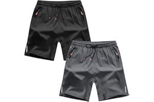 ANHDM Boys Shorts Quick Dry Athletic Running Shorts with Zipper Pockets