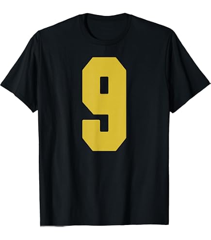 Amazon.com: Number 9 T-Shirt Vintage Nine Tee Sports Design T