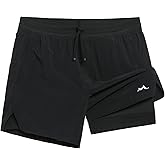 maamgic Men's 2 in 1 Gym Shorts 5 Inch Athletic Tennis Shorts Stretch Workout Running Shorts with Liner