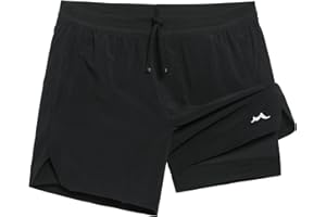 maamgic Men's 2 in 1 Gym Shorts 5 Inch Athletic Tennis Shorts Stretch Workout Running Shorts with Liner