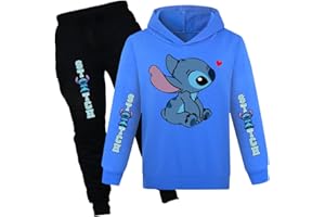 CHITOLDEDER Girls Cartoon Hoodie Set Kids Princess Hooded Pullover Sweatshirt Casual Long Sleeve Clothes Suit for 4-13 Years