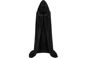 Dreamture Unisex Hooded Cloak Long Velvet Cape For Halloween Christmas Cosplay Costume