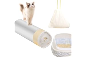 YIHUANYIFA 20 Count Cat Drawstring Litter Box Liners 26.6 * 16.7 inches Heavy Duty Leak-proof Cat Poop Bags Extra Durable Cat Litter Box Replacement Waste Bags for Self-Cleaning Litter Box Pet Cat Supplies