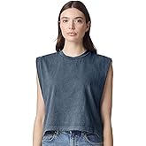 American Apparel Women's Garment-Dyed Heavyweight Muscle Tee Faded Navy