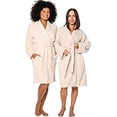 PAMUKTAN 100% Organic Turkish Cotton Bathrobe - Terry Cloth Spa Towel Robe Lightweight Absorbent Shower Robe