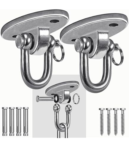 thumbnail image 2 of Heavy Duty Hammock Hanging Kit - 1000lb Capacity, Includes 2 Eye Plates & 2 Locking Carabiners 2 of 9