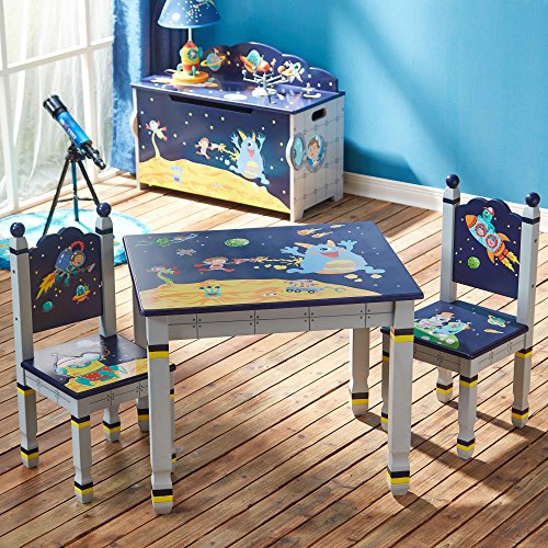 Fantasy Fields TD-12211SET Outer Space Table and Chairs (Set of 2), Blue/Outer Space