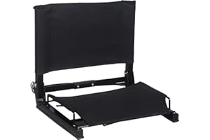 REDCAMP Portable Stadium Seat with Back Support, Folding Bleacher Seats with Shoulder Strap for Outdoor Benches, Black