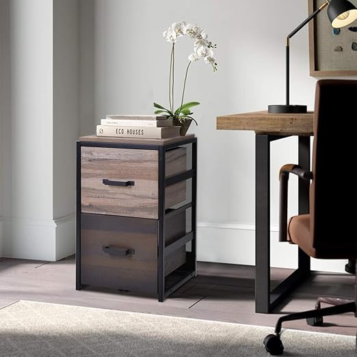 Amazon Com File Cabinets 2 Drawer File Cabinet Wood Filing Cabinet Small Vertical File Cabinet Office Cabinet With Metal Frame And Storage Drawers For A4 F4 Hanging Files Heavy Duty Support Kitchen