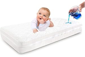 Little Grape Land Crib Mattress Protector,Waterproof Fitted Crib and Toddler Mattress Protector,Absorbent & Noiseless Zippered Crib Mattress Topper Fit Baby Toddler Bed Mattress Pad (White, 52" x 28")