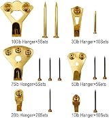 NORTHERN BROTHERS Heavy Duty Picture Hooks 130 Pieces Nails for Walls view 3