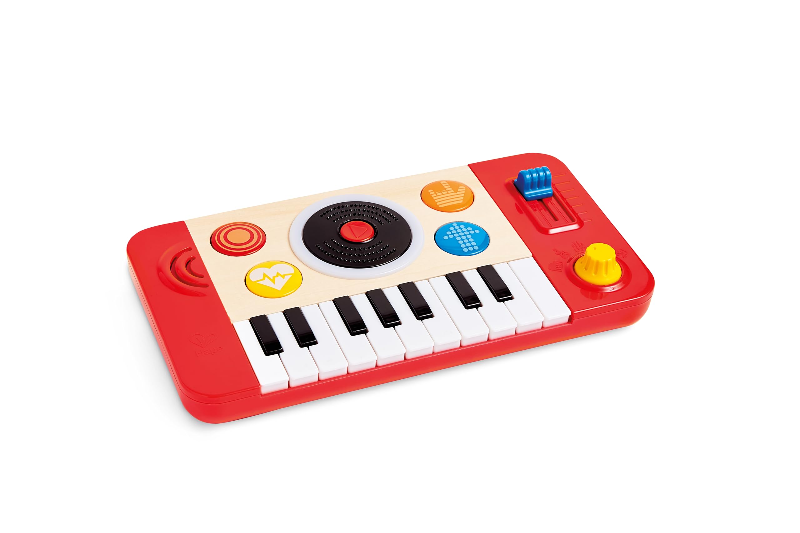 Hape Mix & Spin Portable DJ Studio with Lights | Musical Toy for kids | 4 Instrument Sounds and 18 Fun Sound Effects | 12 Months and Up