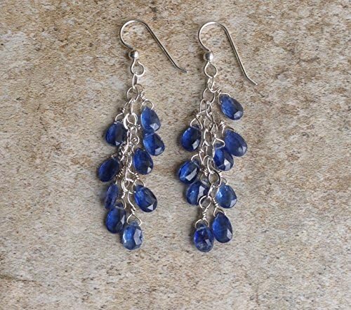 Blue Kynite Sterling Silver Earrings