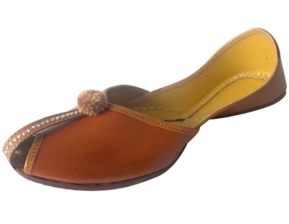 step n style women plain leather punjabi jutti traditional mojari