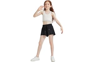 Leftear Flowy Athletic Skirt Shorts for Teen Girls Workout Running Cute Skort with Pockets Preppy Trendy Clothes Summer