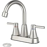 KHQF 4 inches Bathroom Faucet for 3 Hole,2-Handle Bathroom Sink Faucets with Pop Up Drain (Brush Nickel)