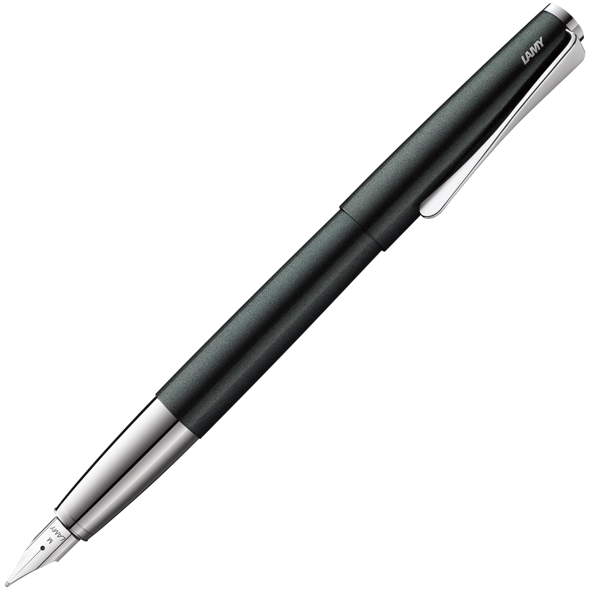 Lamy Studio 069 Fountain Pen - Stainless Steel Fountain Pen in Black/Green Varnish Finish with a Polished Stainless Steel Grip - Polished Silver Steel Nib - Nib Size F, 1 Piece (Pack of 1)