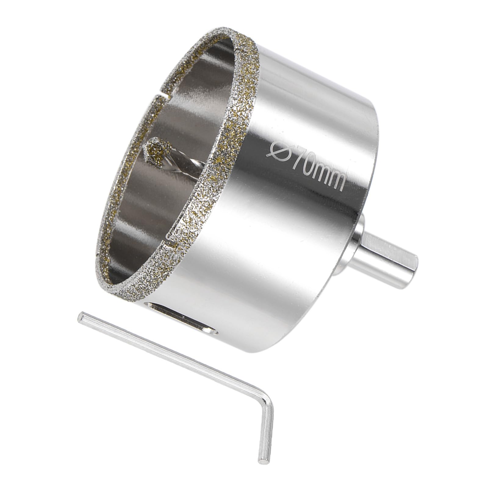 CoCud Diamond Hole Saws Drill Bits, 70mm / 2-3/4" Drilling Diameter, White Zinc Plated with Center Guide Drill Bit - (Applications: for Glass Ceramic Tiles Marble Stone)