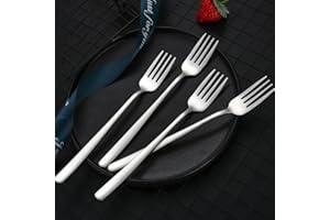 3Pcs Stainless Steel Fork Set, Silverware Set Long Handle Stainless Steel Use for Camping Home Afternoon Tea (Fork, 20cm)