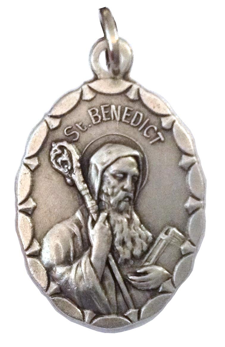 I G J SAINT BENEDICT FROM NORCIA OVAL SHAPE MEDAL - THE PATRON SAINTS MEDALS - 100% MADE IN ITALY