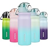 BJPKPK Water Bottle with Straw 18oz Insulated Water Bottles Reusable Stainless Steel Metal Thermal Flask with Leak Proof Lockable Lid and Carry Handle,Lavender Green