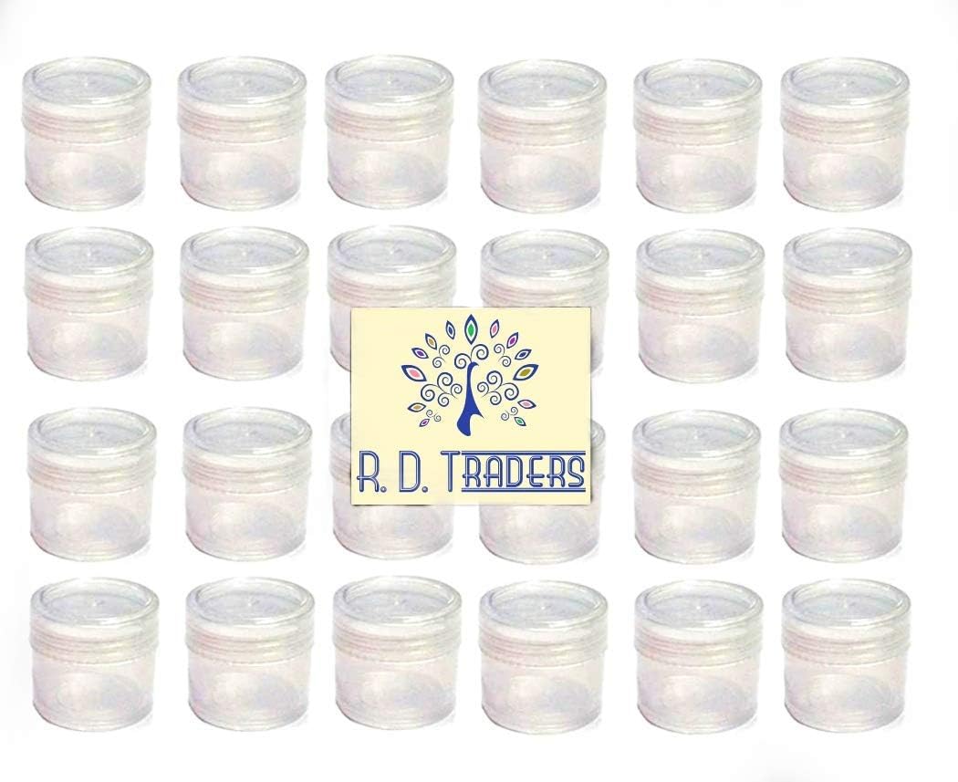 R. D. Traders 12Pcs 10g/ml Cosmetic Empty Jar Pot Eyeshadow Makeup Face Cream Container Transparent (Size : 2.5 X 4 cm)