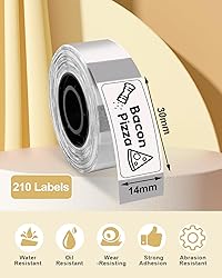 Clear D30 Labels, Transparent 1/2" X