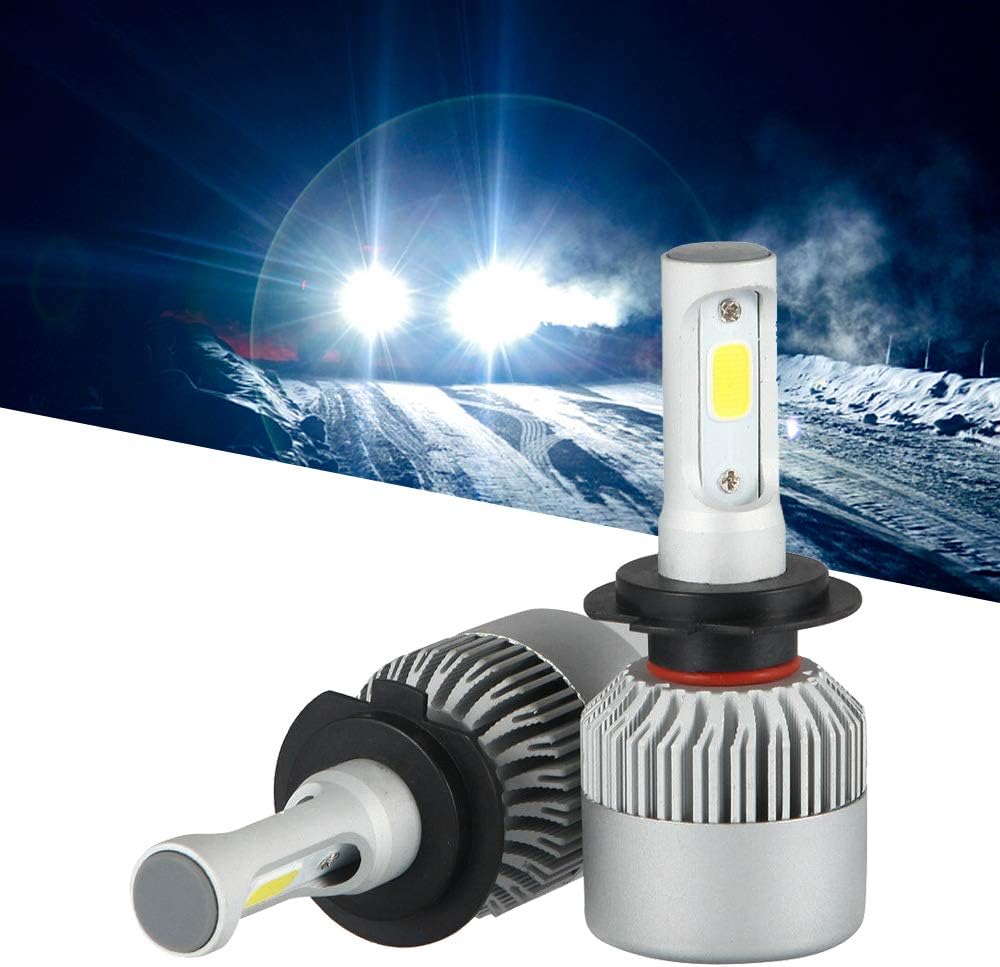 Sushyi H7 LED Headlights S2 Series Headlight Kits, 2 Pcs of All-in-one Led Headlamp with COB Chips - 72W 8000LM 6500K Xenon White, Hi/Lo Beam,IP65 Waterproof Fog Light Bulbs