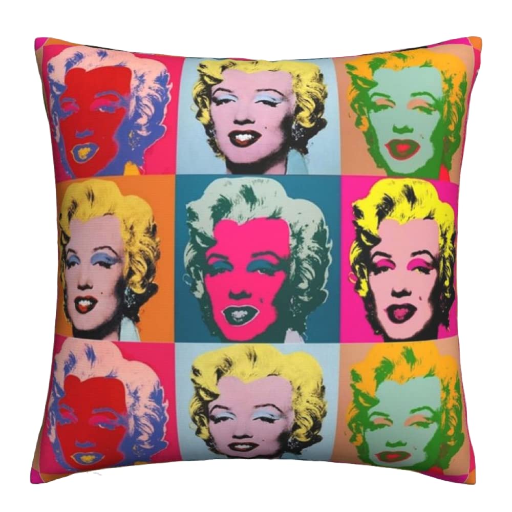 The Beach Stop Colourful Pop Art Marilyn Monroe Cushion Cover | Gift Idea | Home Living Decor | 45x45cm 18x18 | Pop Art Marilyn