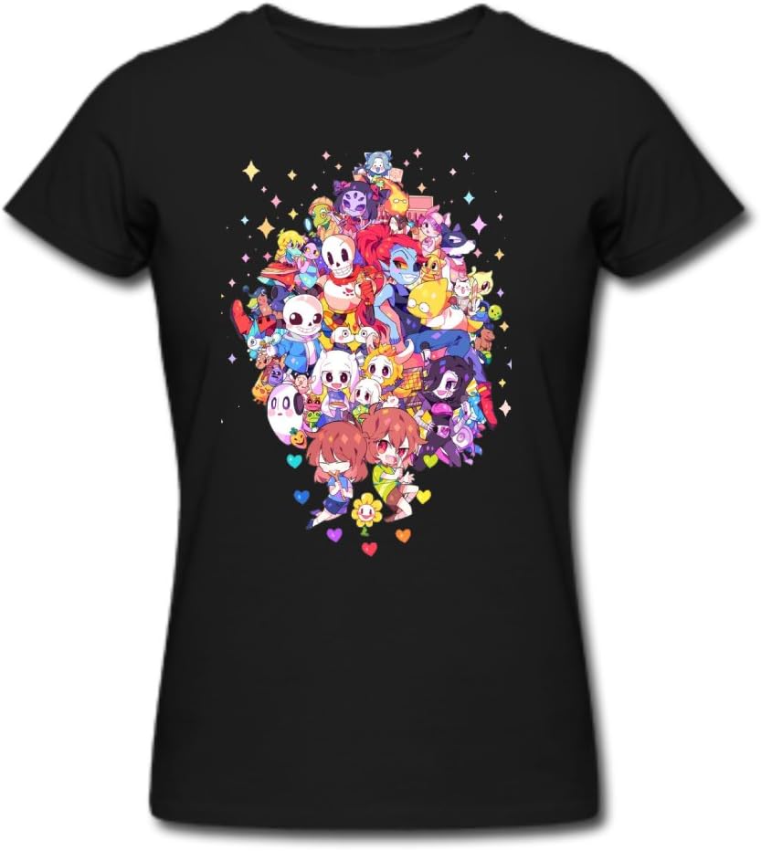 Laugh DuskUndertale All Characters Heats Determination Leisure Women's T-Shirt Black