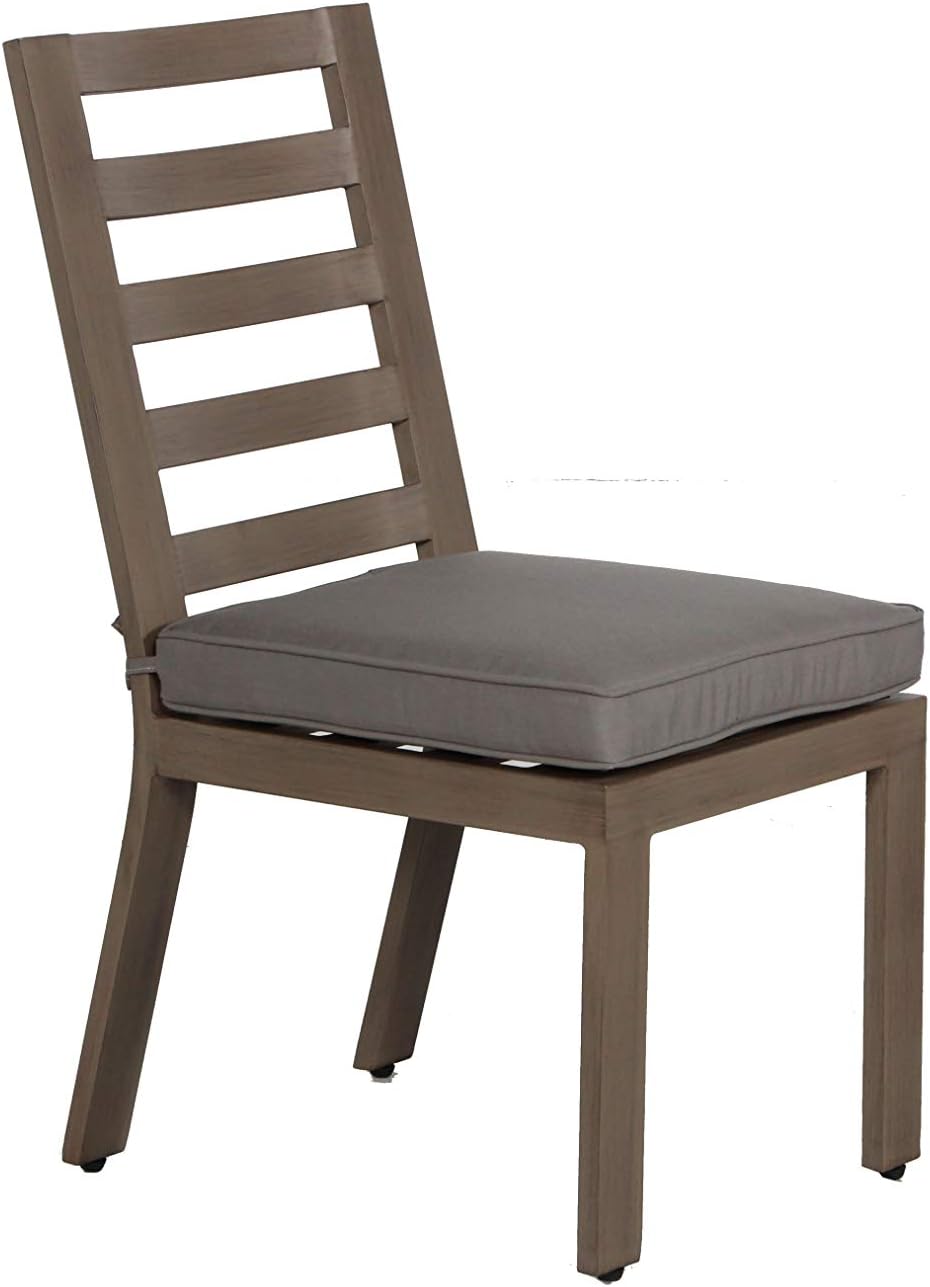 Amazon Com Envelor Aruba Outdoor Patio Furniture Armless Dining Durable Rust Free Aluminum Frame Includes Spectrum Grey Sunbrella Cushions Set Of 2 Garden Outdoor
