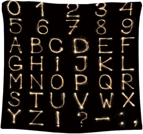 Amazon Co Jp インテリアタペストリー 多機能壁掛け 壁掛け 多機能 装飾用品 アートプリント おしゃれ 部屋飾り カーテン 布ポスター 間仕切り 110x90 Cm花火 アルファベット 数字の黒の背景からの英語の文字ストック画像 ホーム キッチン