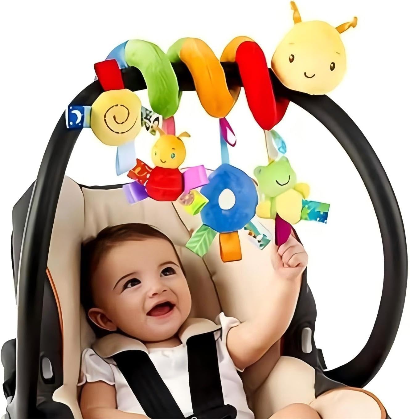 GZYFUVALW Car Seat & Stroller Toy_Infant Toys Baby Sensory Interaction Cartoon Toys with Ringing Bells_Hanging or Wrapping Around The Infant Bed or Strollea