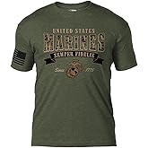 7.62 Design U.S. Marine Corps MARPAT Arched Semper Fi Men's Black T-Shirt