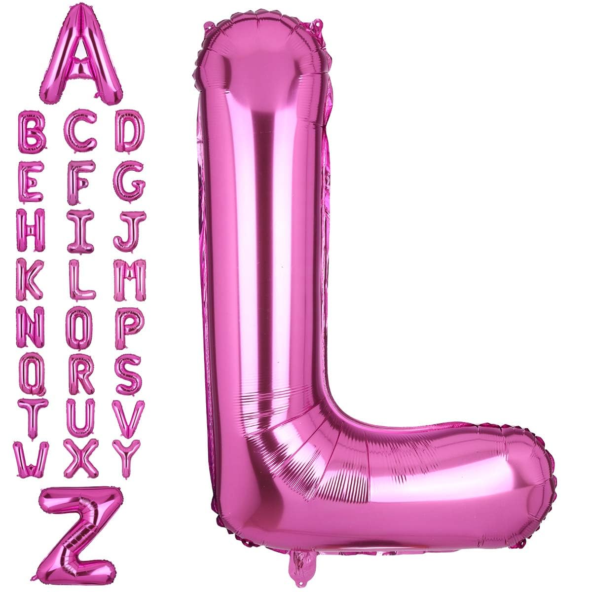 40 Inch Giant Pink Letter L Foil Helium Balloons Big Single Mylar Balloon Birthday Party Decoration Supply Baby Shower (Pink L)