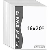 Somime 25 Pack Backing Boards Only - 16x20 Uncut White Matboards, Acid Free Backerboards for Art Prints, Ideal for Photos/Pictures/Prints/Frames/Arts
