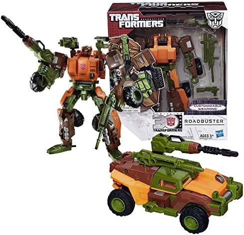 Transformers Year 2014 Generations Thrilling 30 Series Voyager Class 7 Inch Tall Robot Figure - ROADBUSTER with Customizable Weapons (Vehicle: Combat 4x4 ATV)