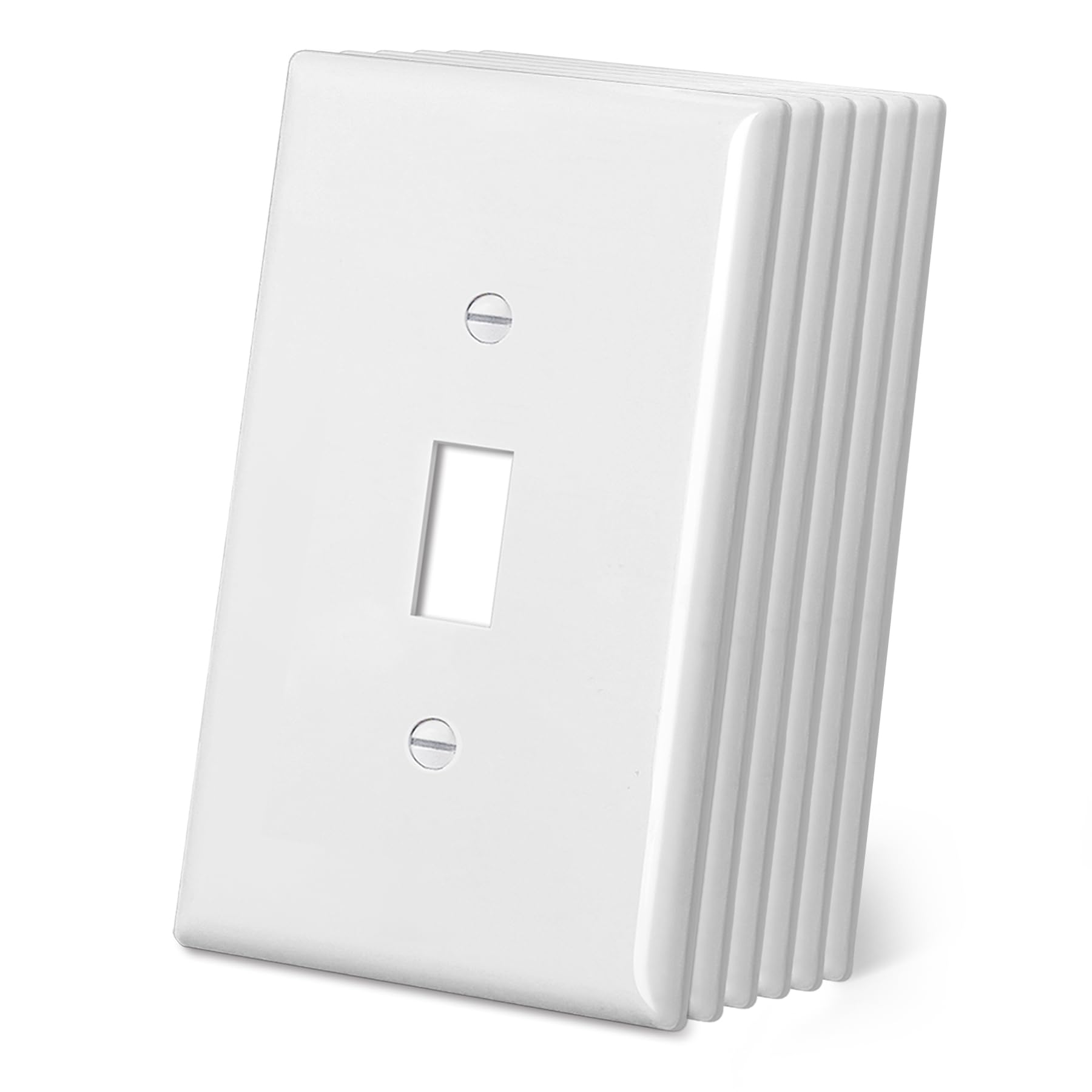 Photo 1 of CML Jumbo Toggle Light Switch Plate Covers, 6 Pack Oversized Electrical Wall Plates, 1-Gang White Switch Plates, Over-Size 3.5” x 5.5”, Impact Resistant, ETL Listed