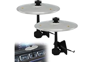GIOCOCO 2-Pack Car Cymbal Air Vent Clips - Authentic Drum Set Decor Accessories for Vehicles, Universal Car Crash Cymbal Ornaments (Platillo de Bateria para Auto)