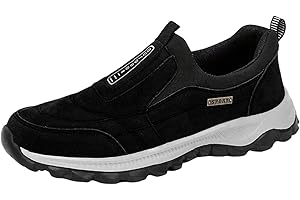 Orthopedic Shoes Men's Slip-On Lightweight Work Shoes for Outdoor Hiking Waterproof Canvas Walking Sneakers with Arch Support