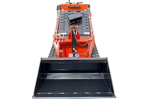 Mini Triangular Track Skid Steer Loader with 43.8 inch Bucket, 23HP Multifunction Stand-On Crawler Skid Steer Machine, Hydrau