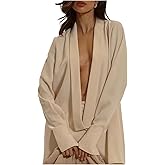 SOLY HUX Women's Tops Long Sleeve Shirts Blouses Dressy Deep V Neck Casual Business Tops