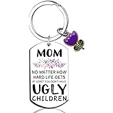 UIWIHHP Mom Keychain Funny Gifts for Mom Valentine Gift Funny Birthday Christmas Mothers Day Valentines Day Gifts for Moms from Daughter Son Christmas Stocking Stuffers