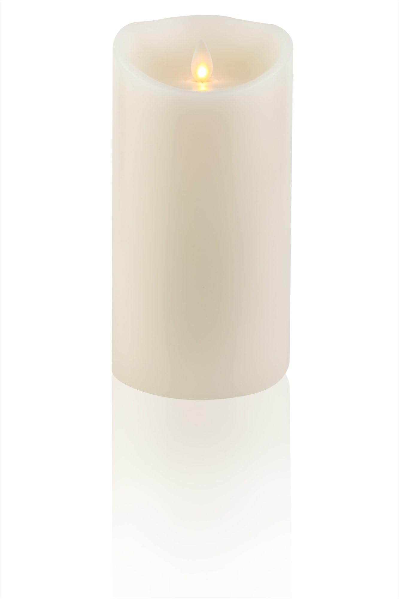Claire Candle : Luminara Flameless Candles Pillar 3.5" x 7" Ivory Color (Vanilla Scented) Realistic Flame LED Wax Candle Light with Timer