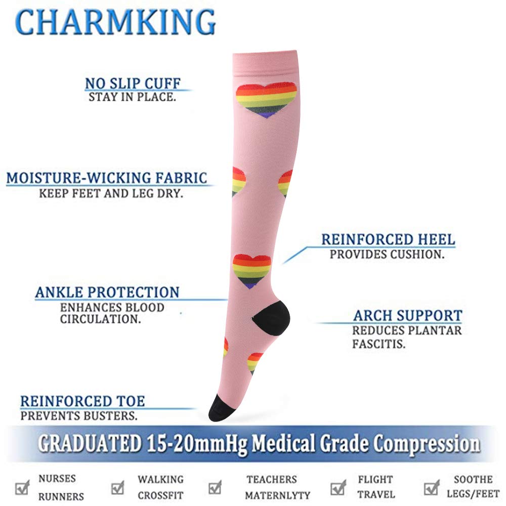 Compression Socks (5/7 Pairs) for Men & Women, Running, Flight, Travel, Nurses, Pregnant - Boost Performance, Blood Circulation & Recovery (Assorted 1, L/XL(US Women 7-10.5 / US Men 6-9))