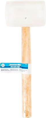 Silverline White Rubber Mallet 32 oz 907 g Semi-Hard Solid Head view 3
