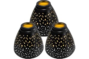 Ceiling Fan Light Covers, 3 Pack Pendant Light Shade Replacement with 1-5/8" Fitter, ALUCSET 4.7" Height and 6" Diameter, Metal Bell Shaped Cover for Chandelier Pendant Light (Dilated)