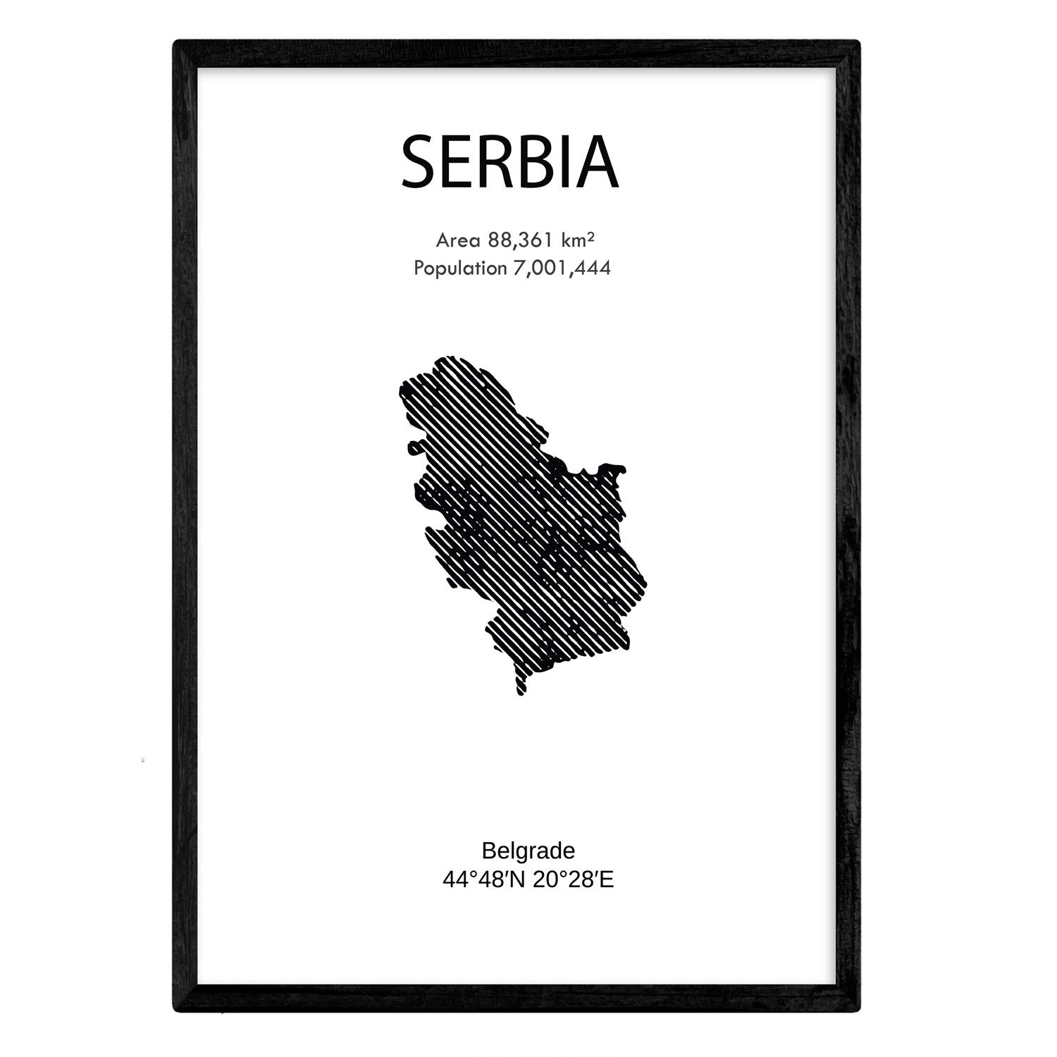 Nacnic Poster of Serbia. Sheets of countries and continents. A3 size — image 1